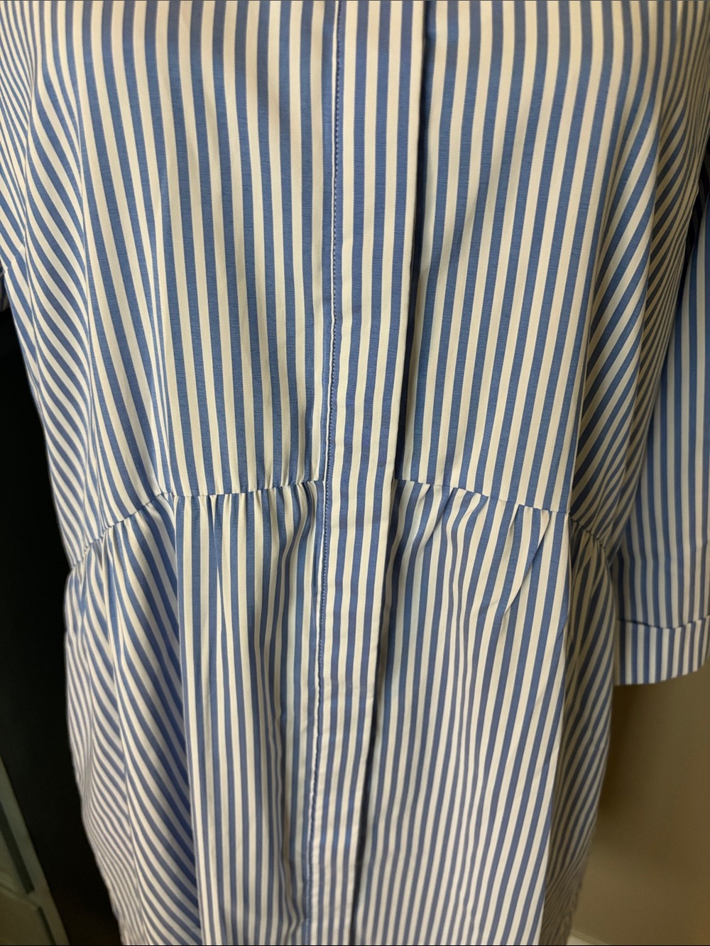 TUCKERNUCK Blue Stripe Royal Button Down Shirt Dress. Roomy Size Medium. EUC - Picture 6 of 12